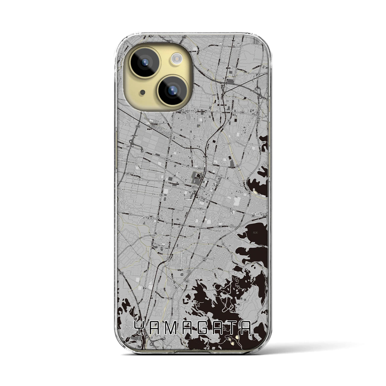 【山形(山形県)】地図柄iPhoneケース(クリアタイプ)