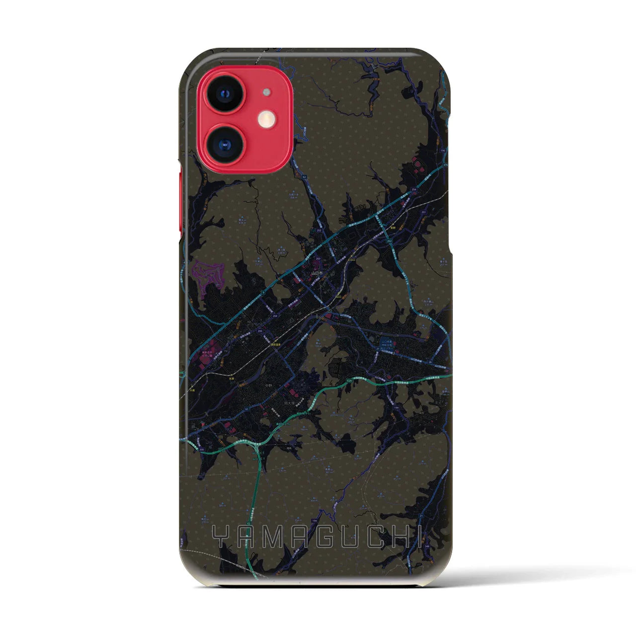 【山口(山口県)】地図柄iPhoneケース(バックカバータイプ)