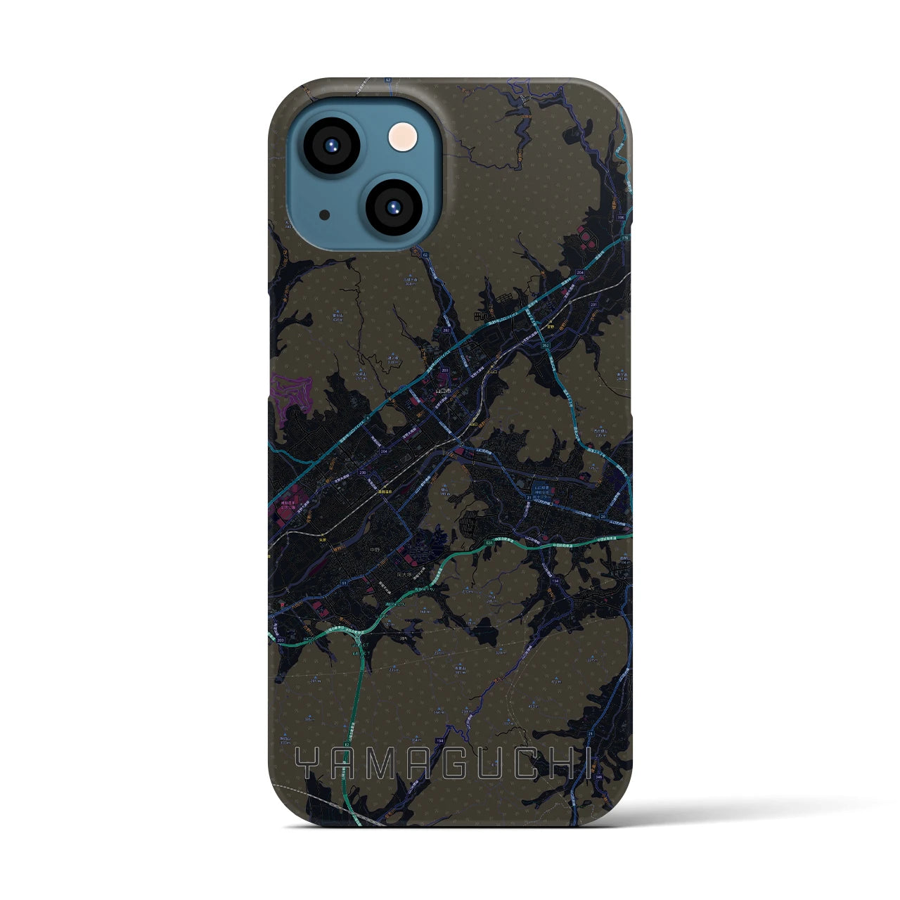 【山口(山口県)】地図柄iPhoneケース(バックカバータイプ)