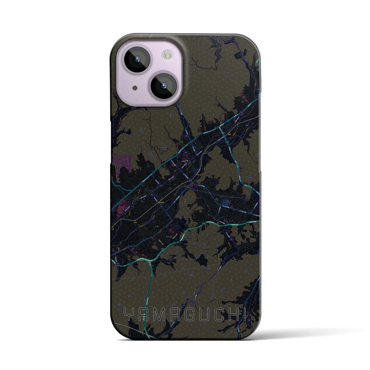 【山口(山口県)】地図柄iPhoneケース(バックカバータイプ)