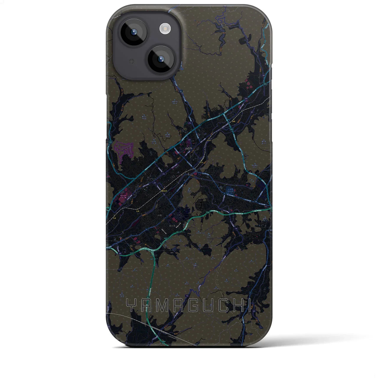 【山口(山口県)】地図柄iPhoneケース(バックカバータイプ)