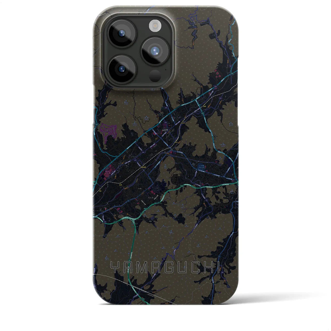 【山口(山口県)】地図柄iPhoneケース(バックカバータイプ)