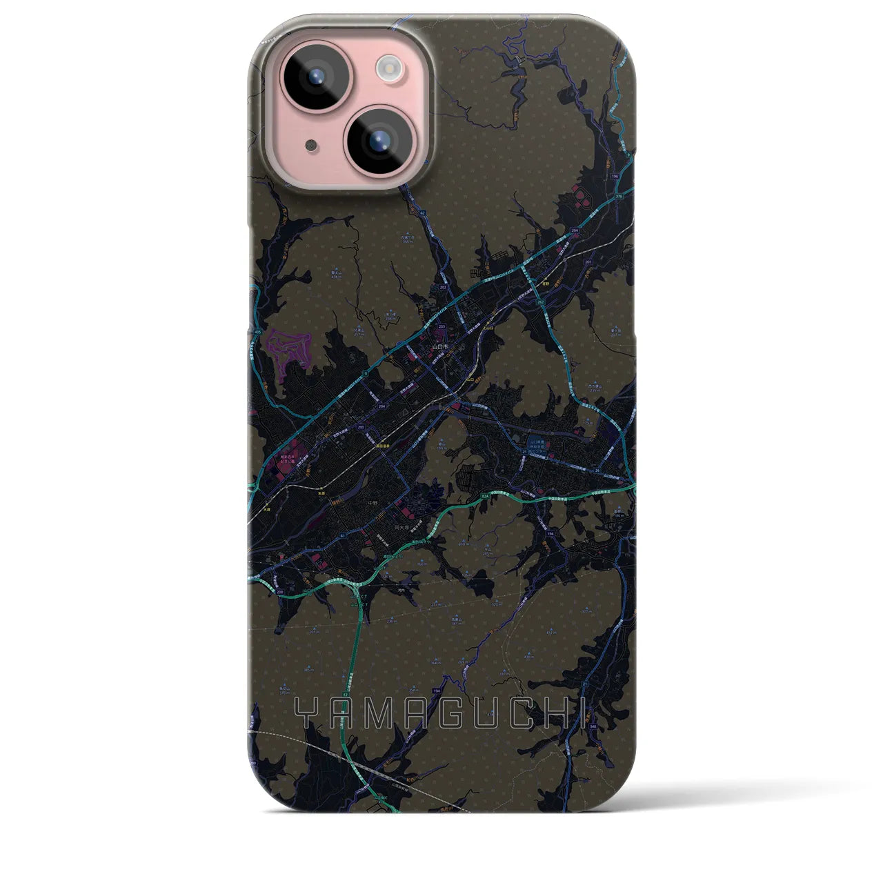 【山口(山口県)】地図柄iPhoneケース(バックカバータイプ)