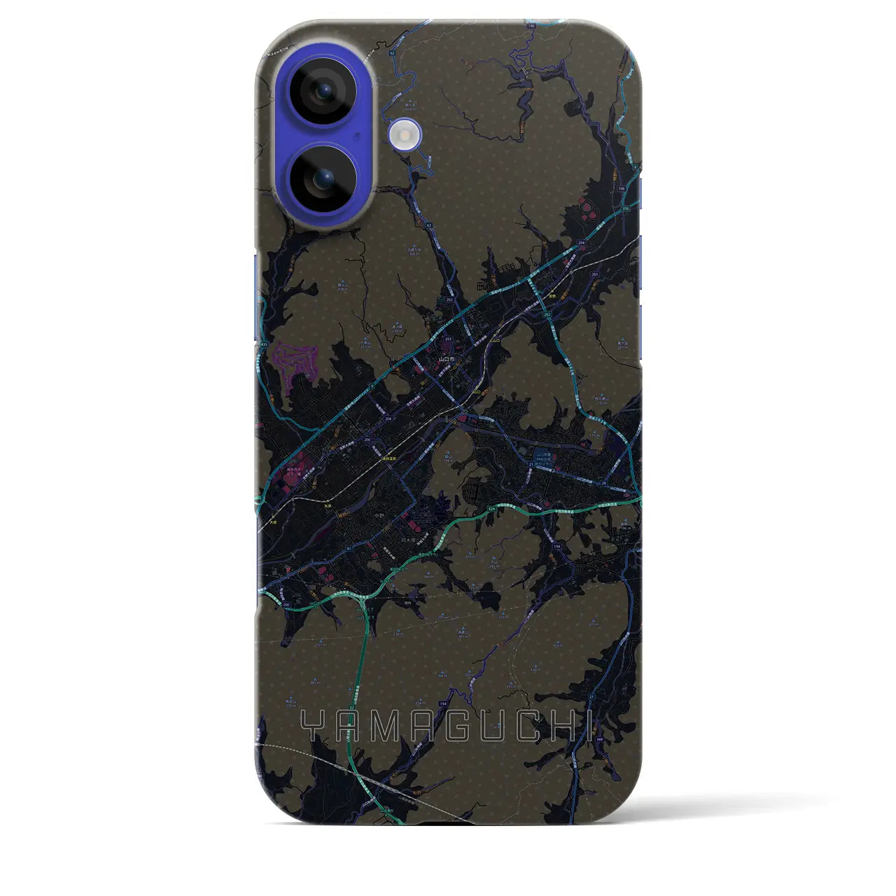 【山口(山口県)】地図柄iPhoneケース(バックカバータイプ)