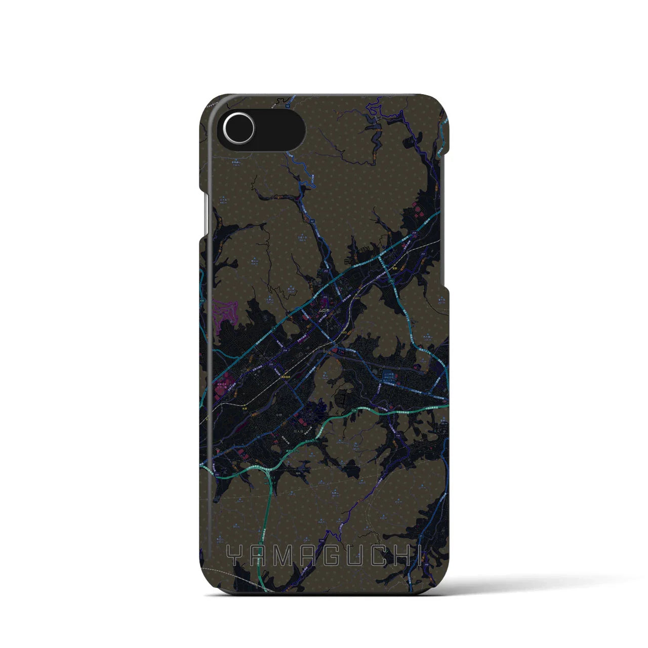 【山口(山口県)】地図柄iPhoneケース(バックカバータイプ)