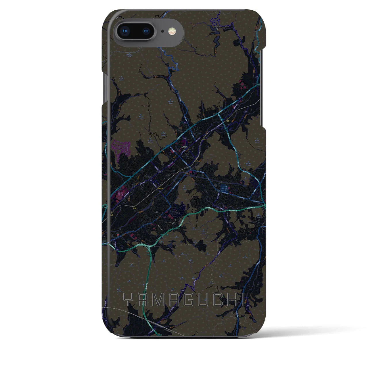 【山口(山口県)】地図柄iPhoneケース(バックカバータイプ)