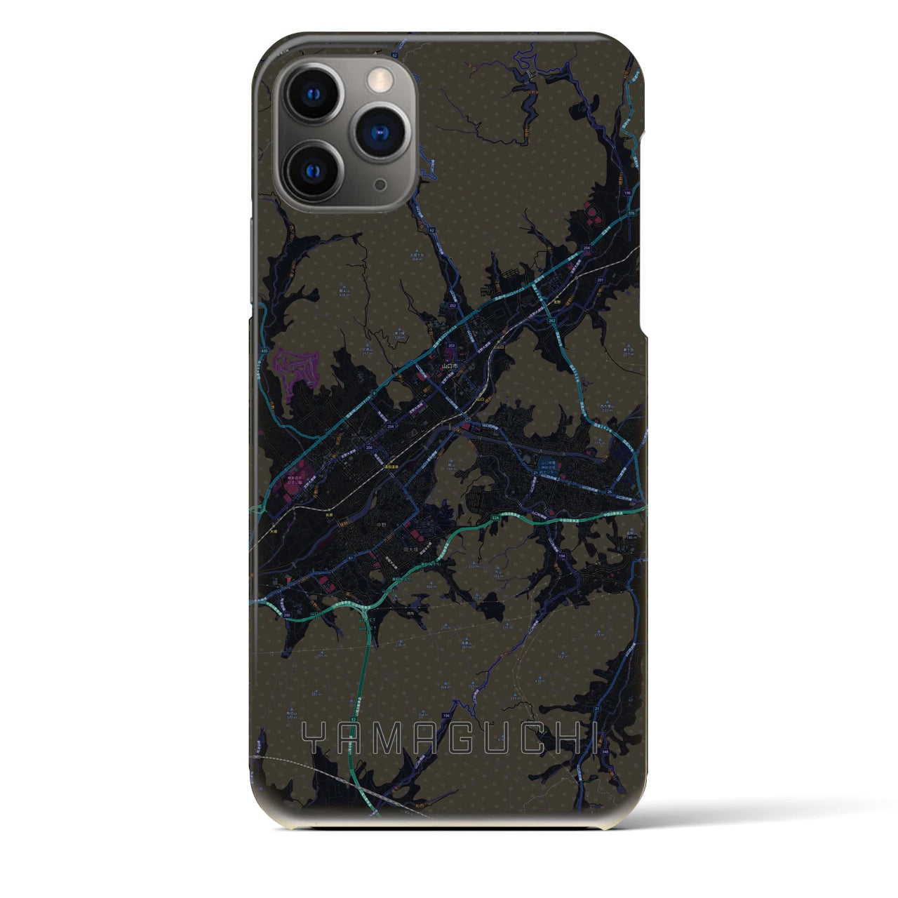 【山口(山口県)】地図柄iPhoneケース(バックカバータイプ)