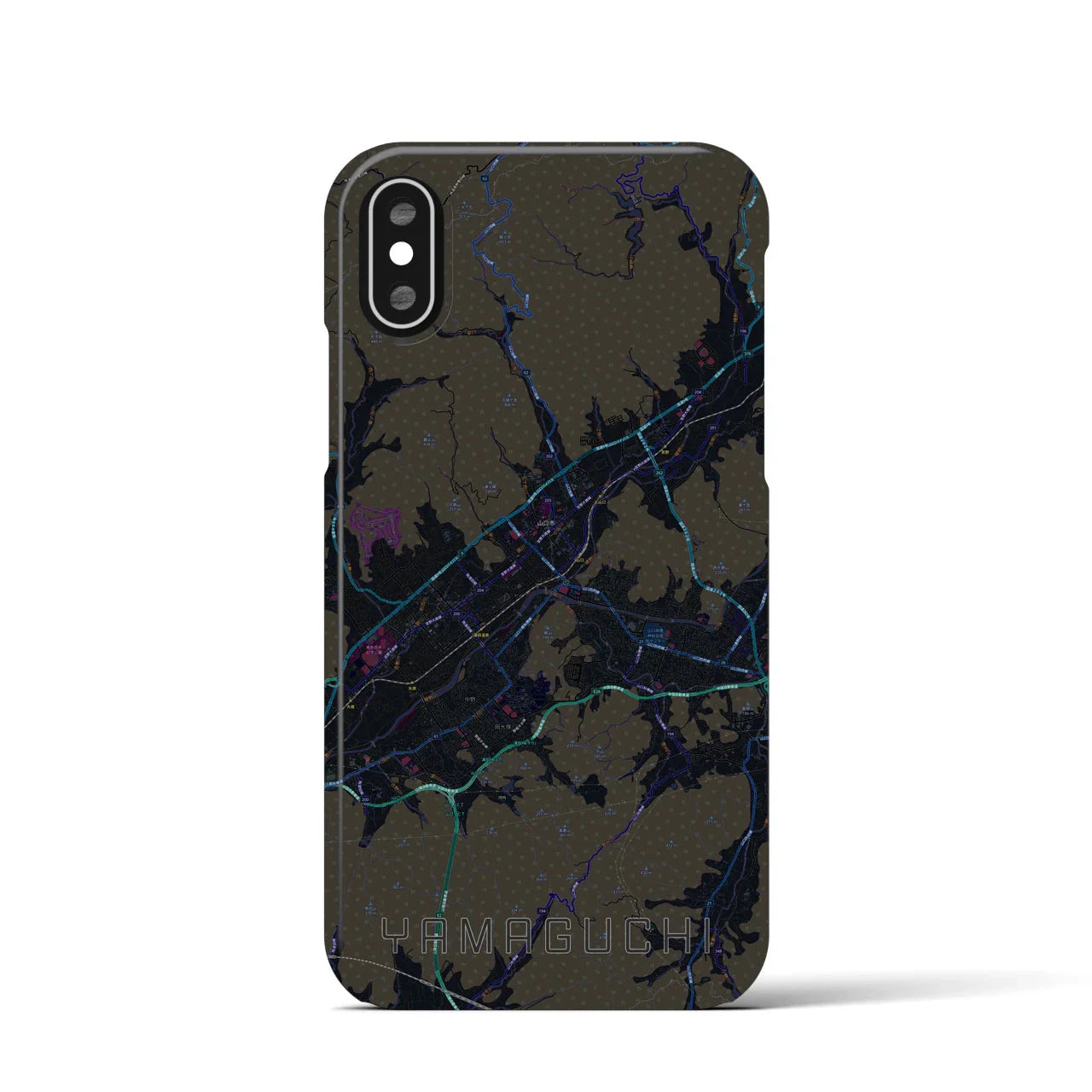 【山口(山口県)】地図柄iPhoneケース(バックカバータイプ)