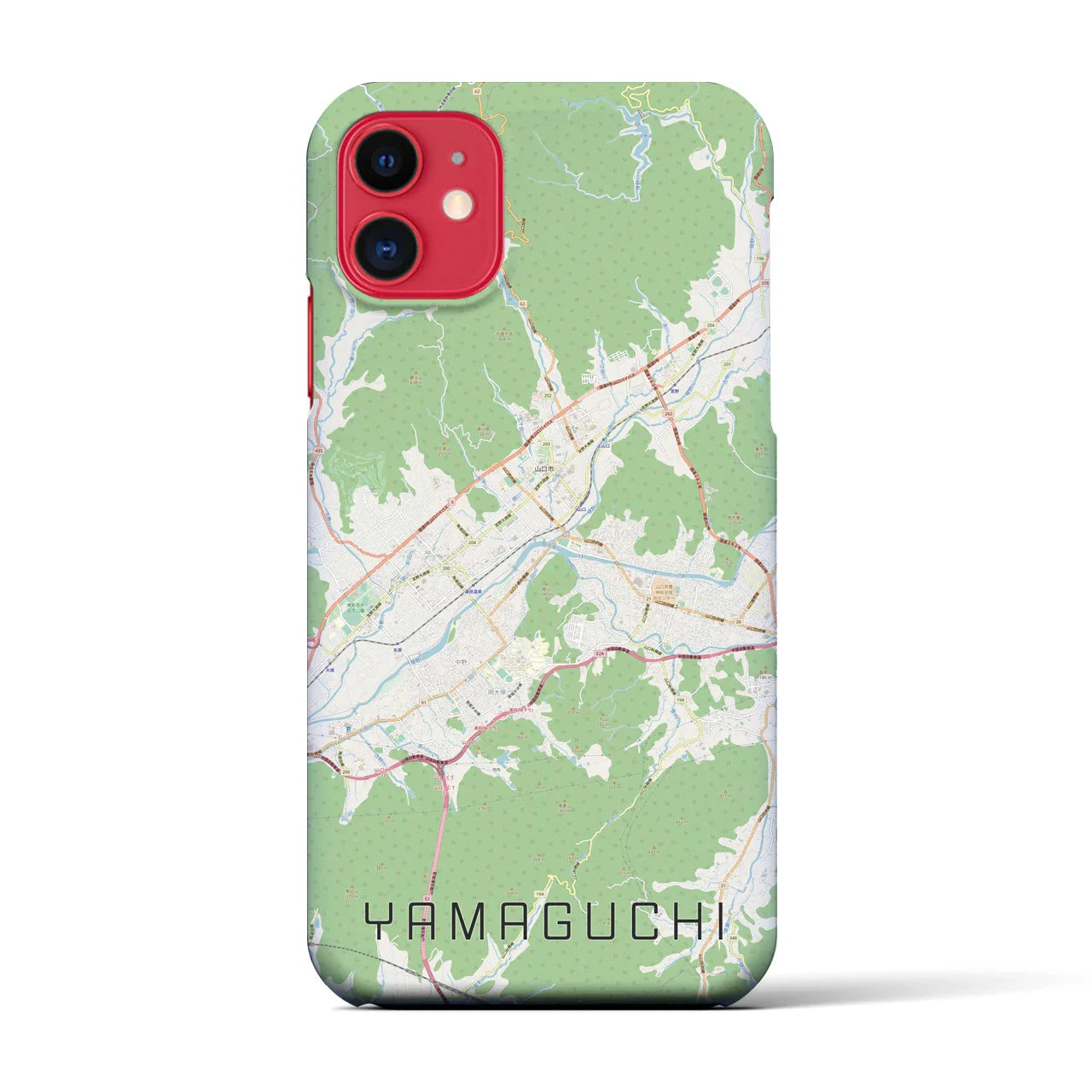 【山口(山口県)】地図柄iPhoneケース(バックカバータイプ)