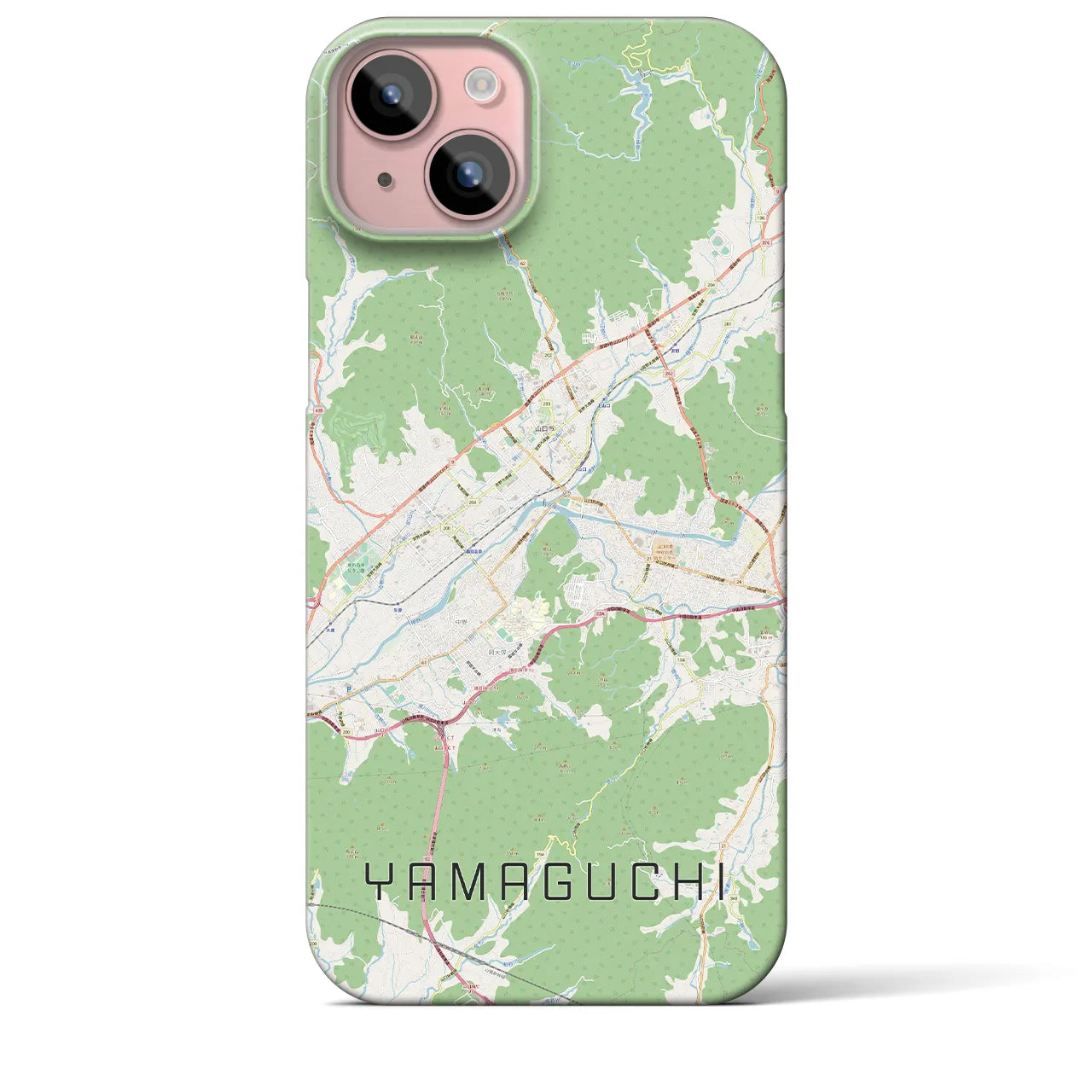 【山口(山口県)】地図柄iPhoneケース(バックカバータイプ)