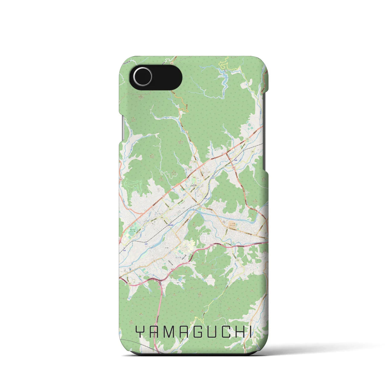 【山口(山口県)】地図柄iPhoneケース(バックカバータイプ)