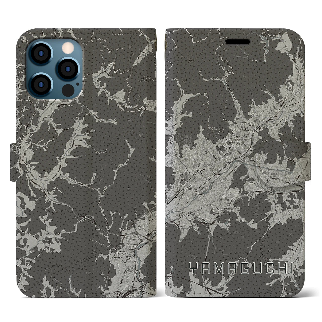 【山口(山口県)】地図柄iPhoneケース(手帳タイプ)