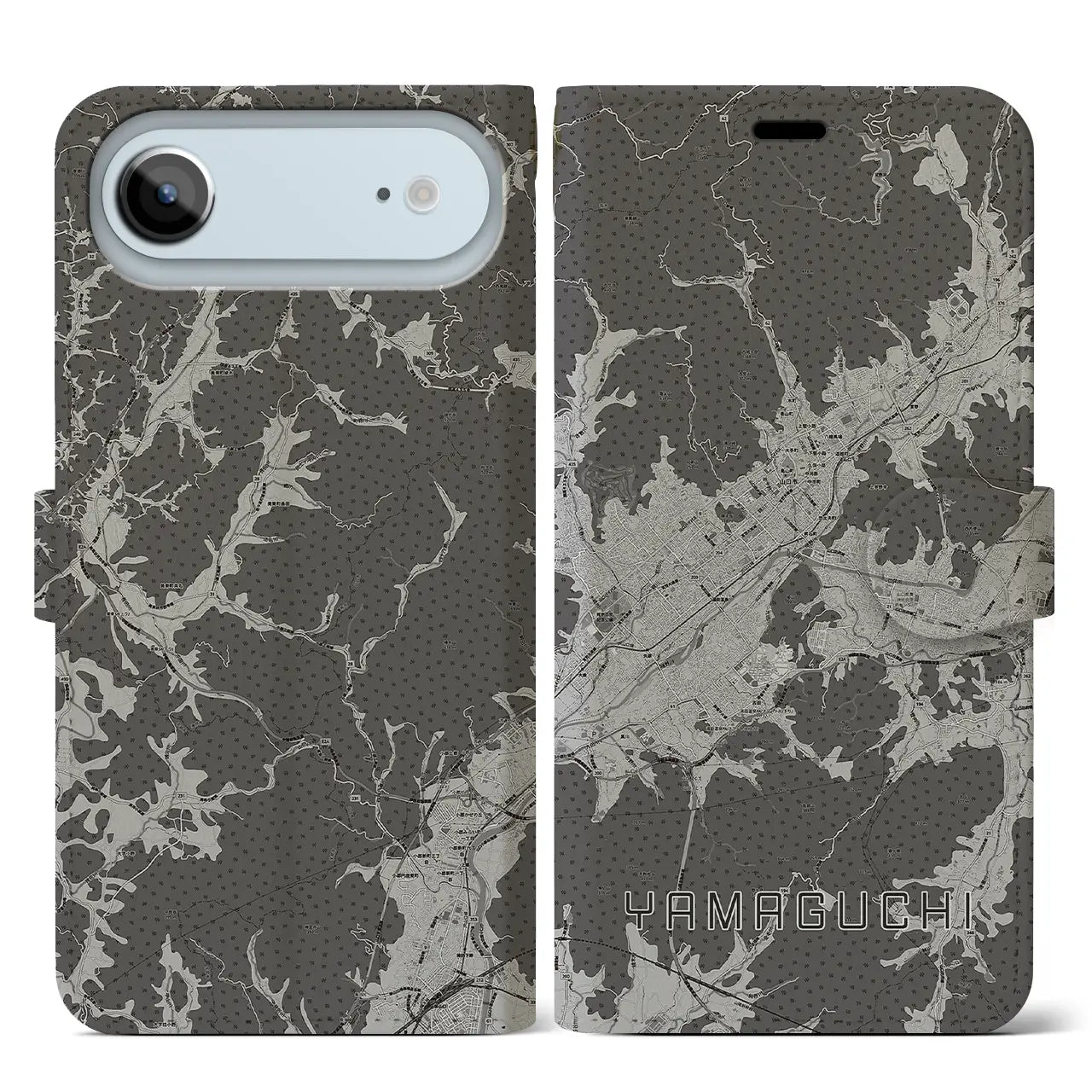【山口(山口県)】地図柄iPhoneケース(手帳タイプ)