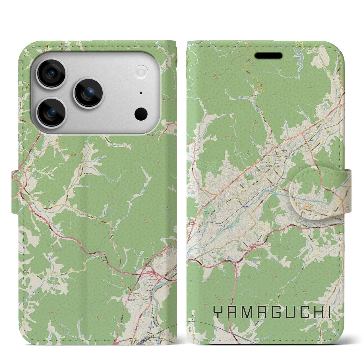 【山口(山口県)】地図柄iPhoneケース(手帳タイプ)