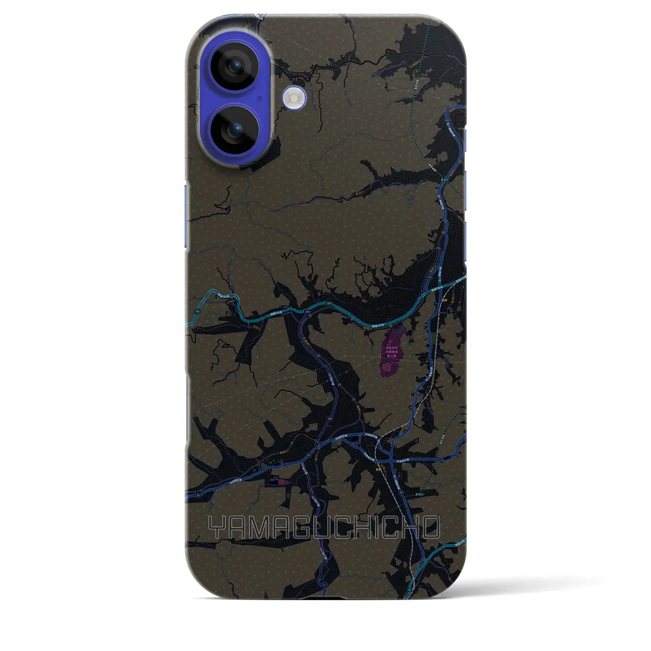 【山口町(徳島県)】地図柄iPhoneケース(バックカバータイプ)