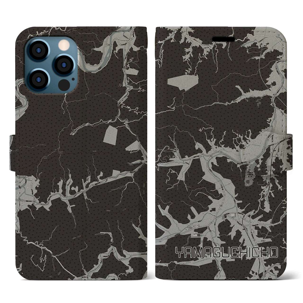 【山口町(徳島県)】地図柄iPhoneケース(手帳タイプ)