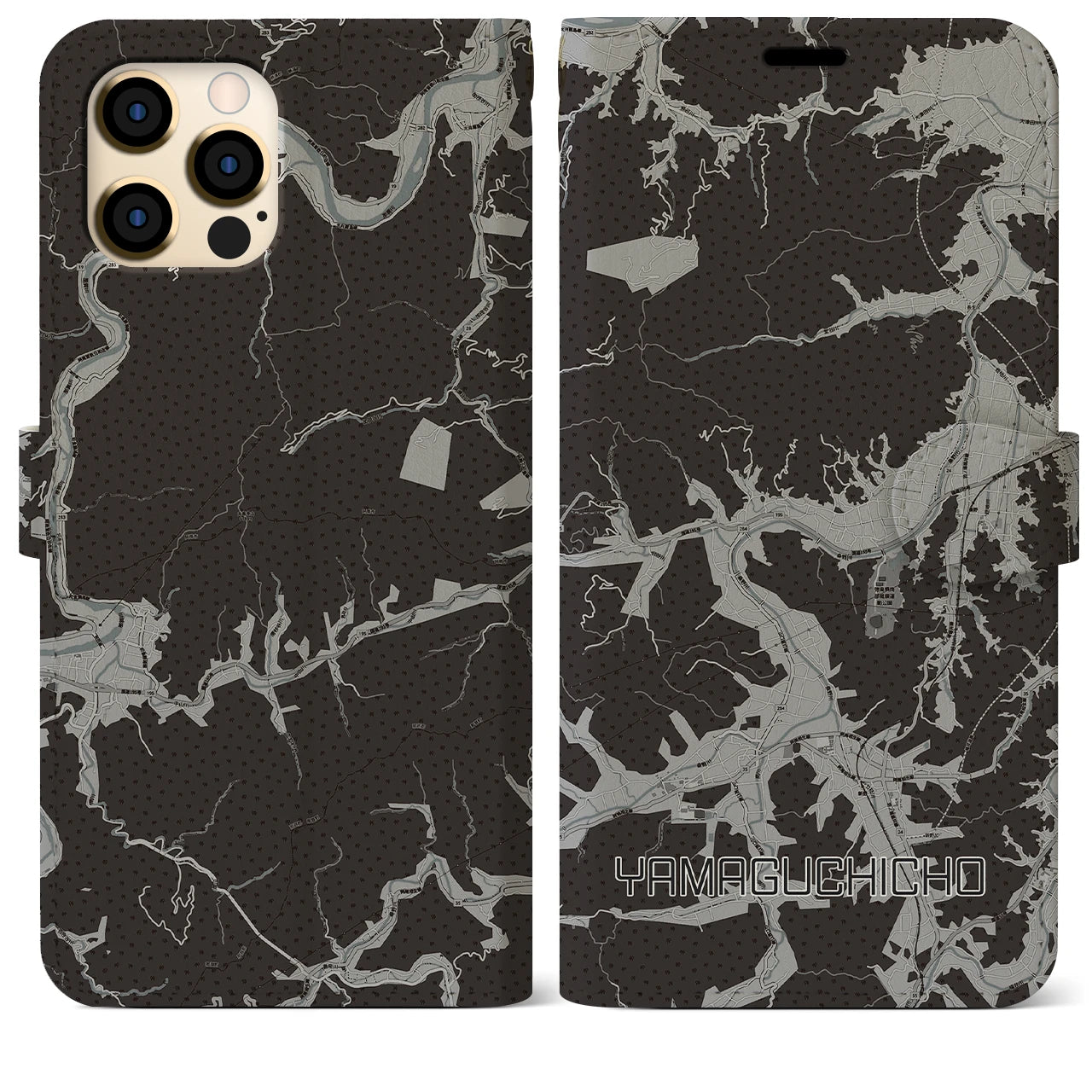 【山口町(徳島県)】地図柄iPhoneケース(手帳タイプ)