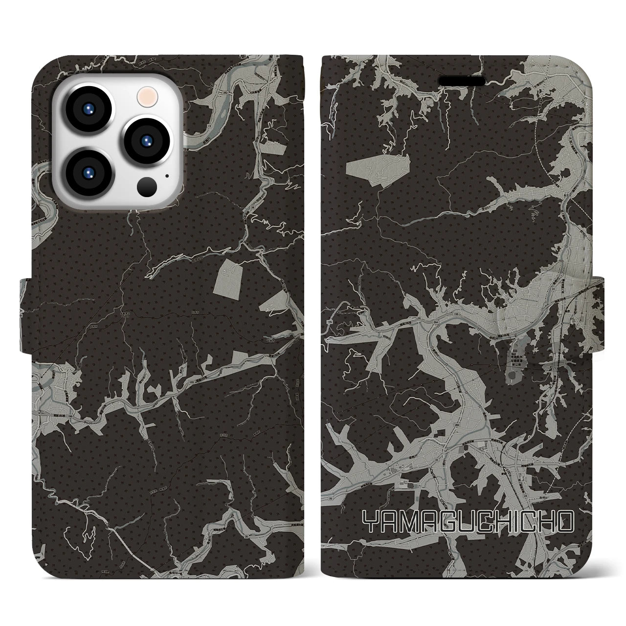 【山口町(徳島県)】地図柄iPhoneケース(手帳タイプ)