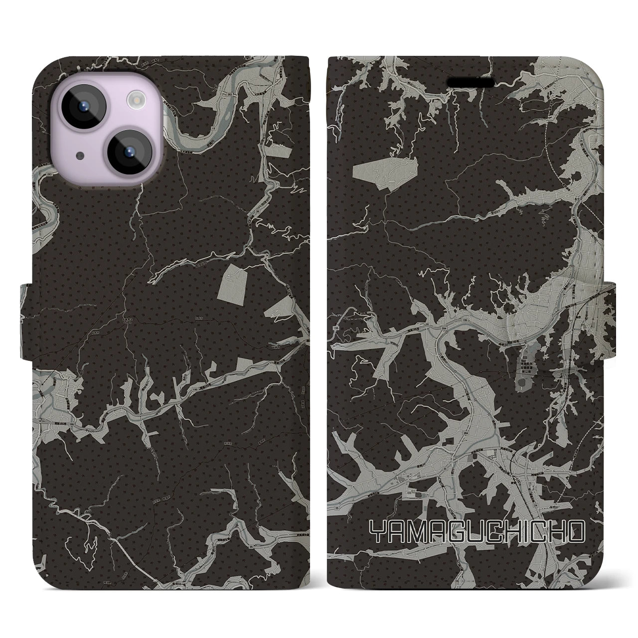 【山口町(徳島県)】地図柄iPhoneケース(手帳タイプ)