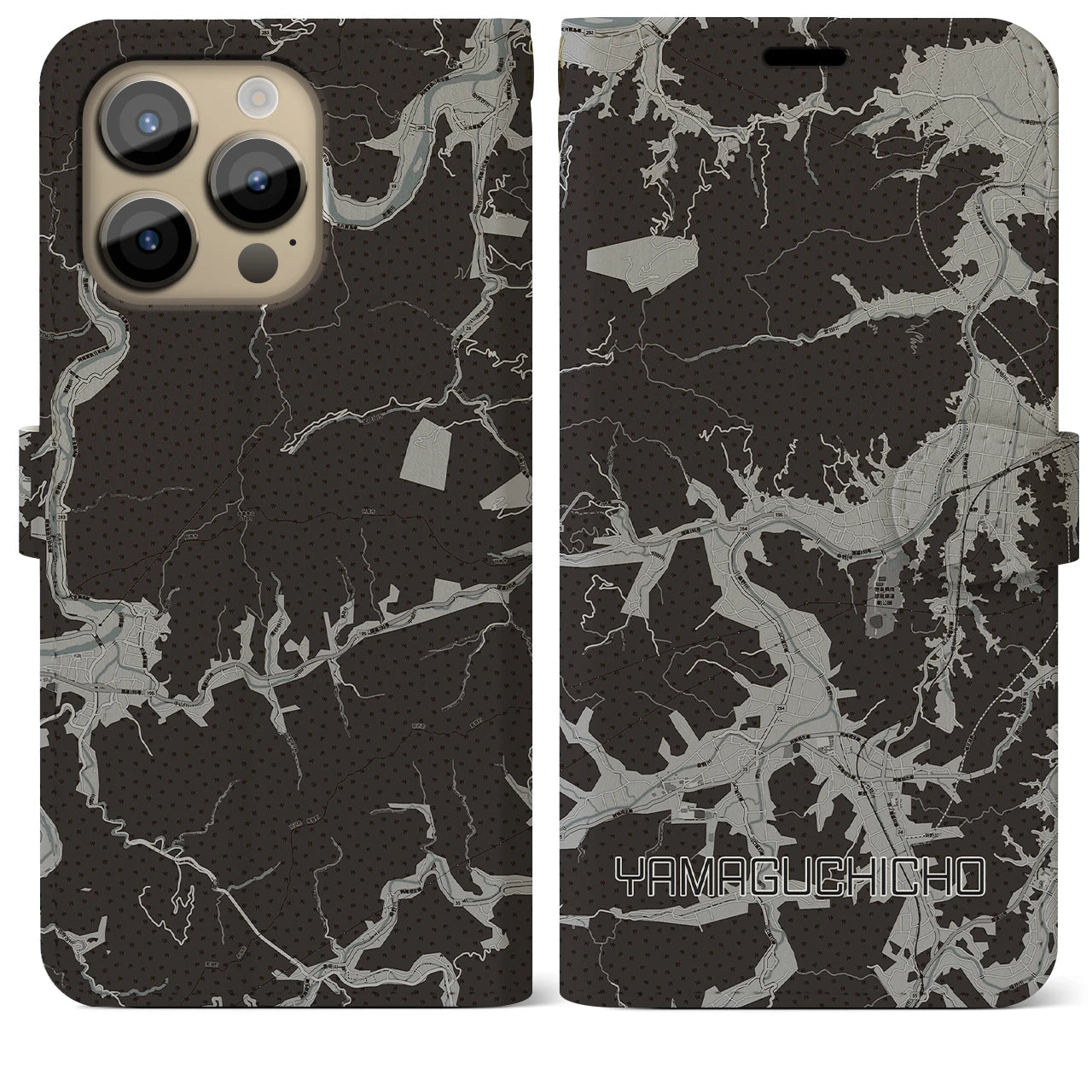 【山口町(徳島県)】地図柄iPhoneケース(手帳タイプ)