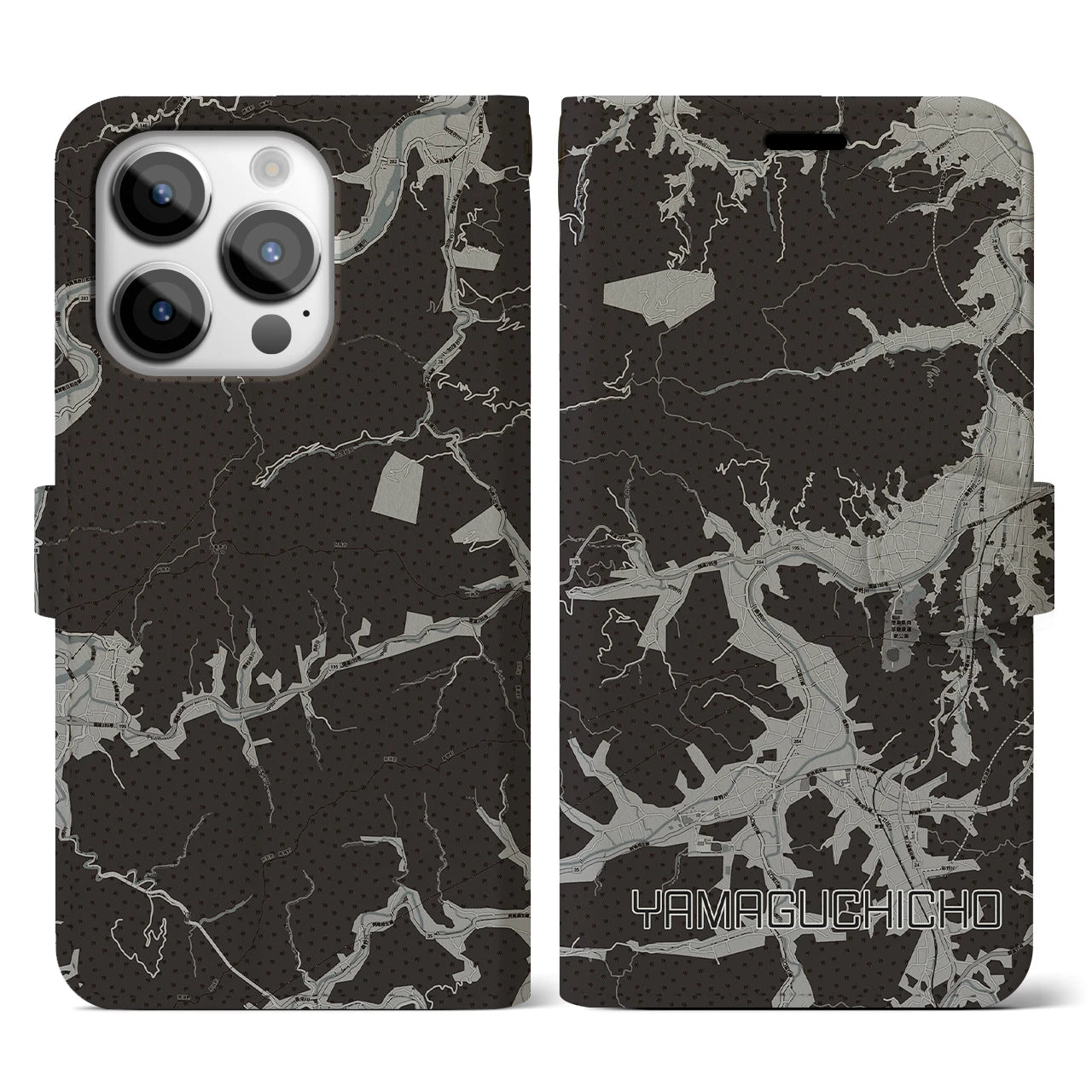 【山口町(徳島県)】地図柄iPhoneケース(手帳タイプ)