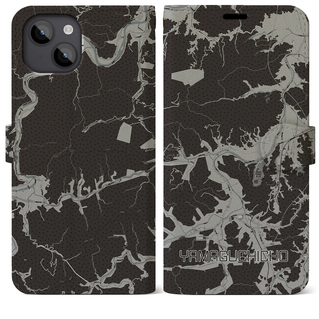 【山口町(徳島県)】地図柄iPhoneケース(手帳タイプ)