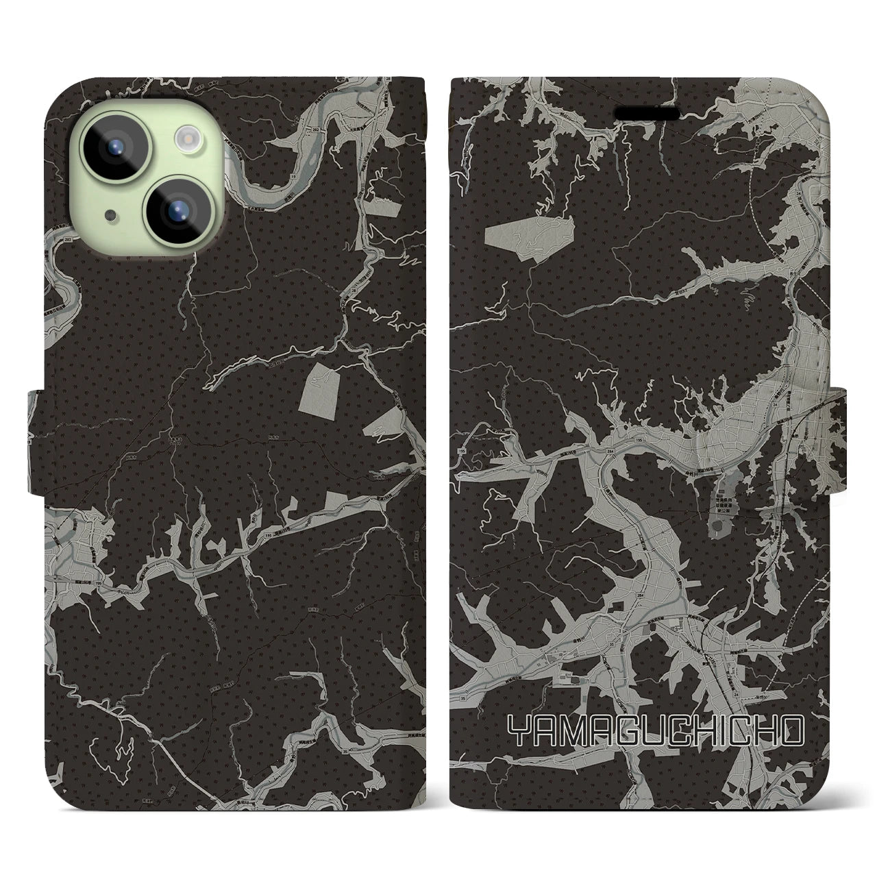 【山口町(徳島県)】地図柄iPhoneケース(手帳タイプ)