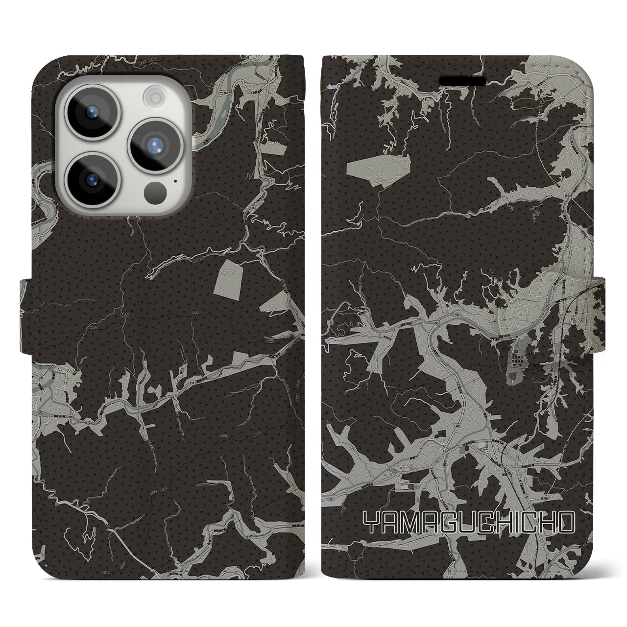 【山口町(徳島県)】地図柄iPhoneケース(手帳タイプ)