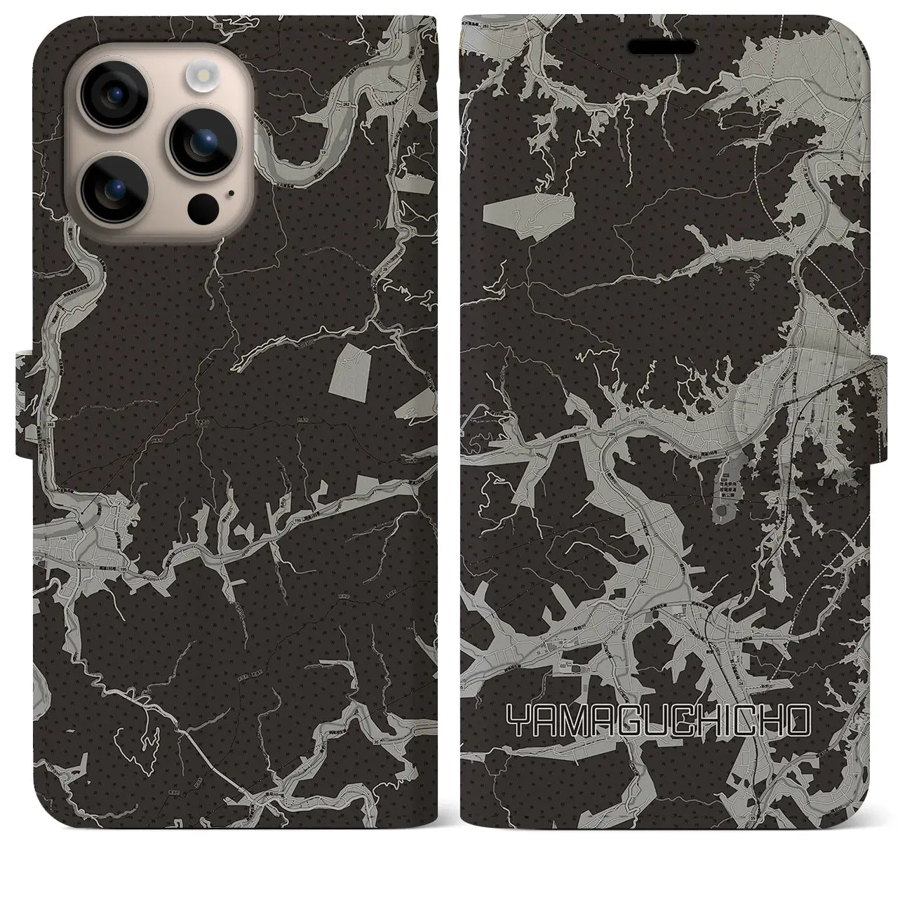 【山口町(徳島県)】地図柄iPhoneケース(手帳タイプ)