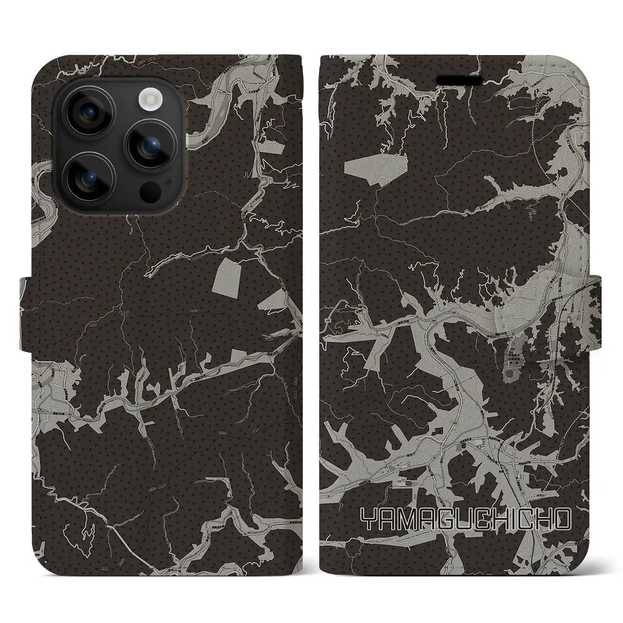 【山口町(徳島県)】地図柄iPhoneケース(手帳タイプ)