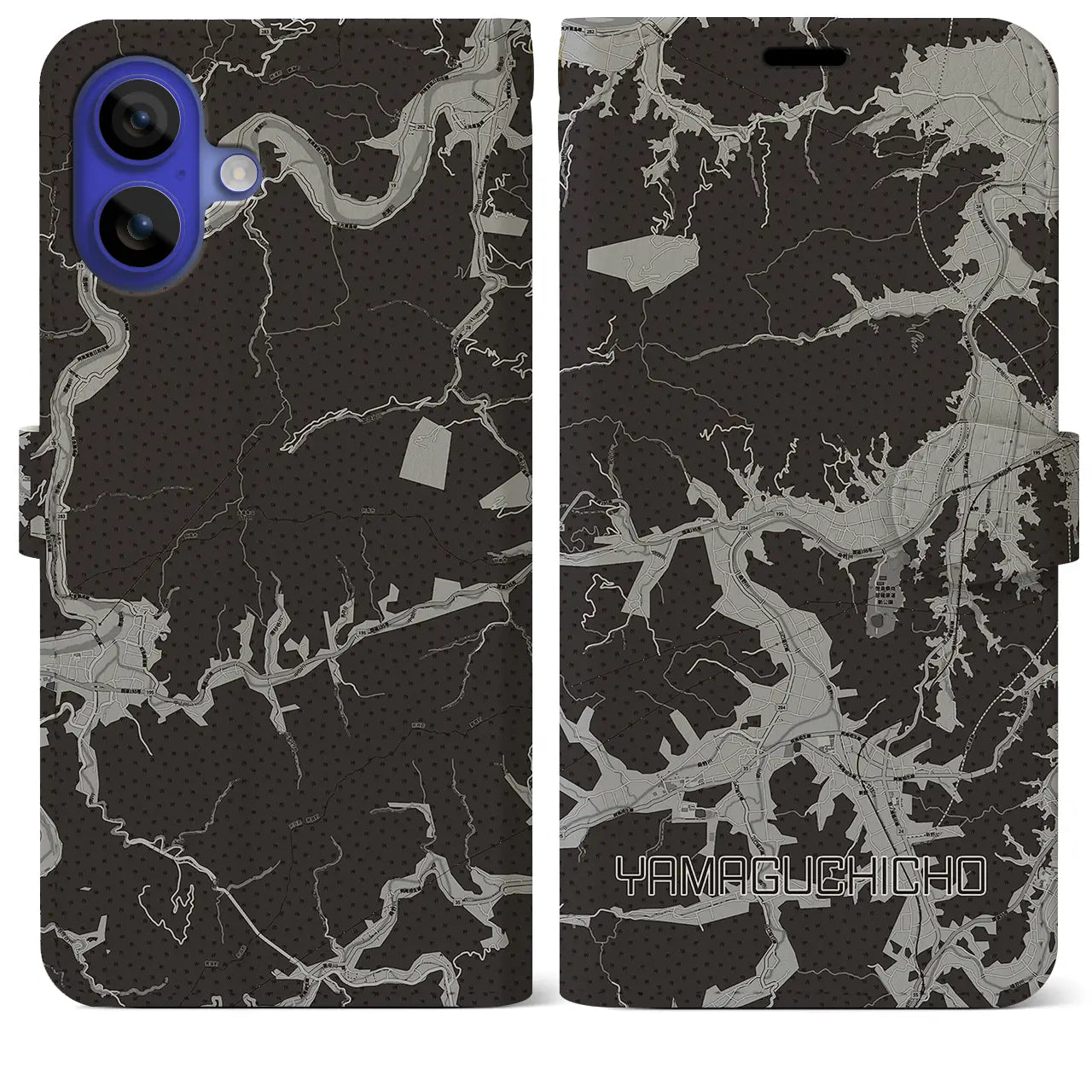 【山口町(徳島県)】地図柄iPhoneケース(手帳タイプ)