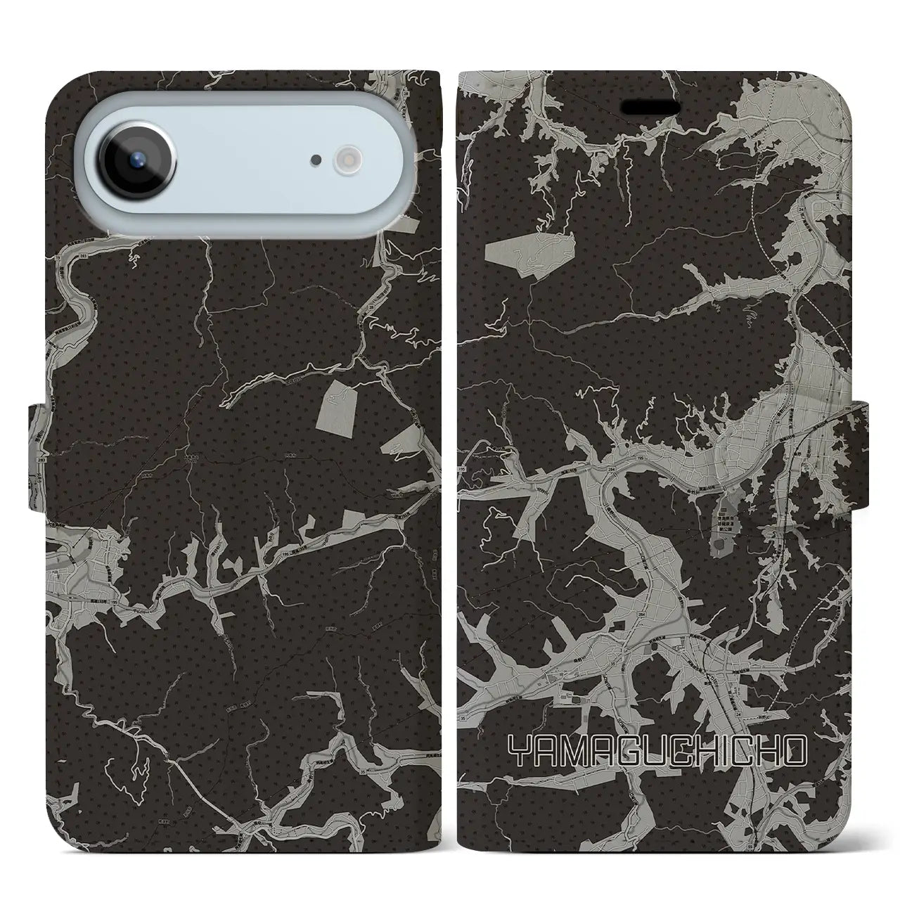 【山口町(徳島県)】地図柄iPhoneケース(手帳タイプ)
