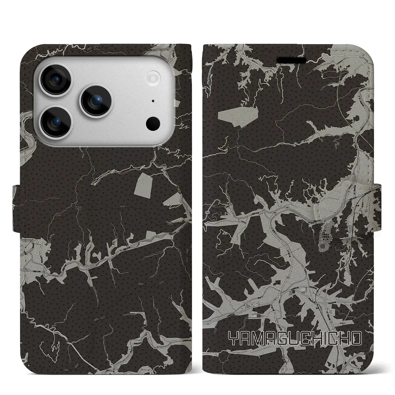 【山口町(徳島県)】地図柄iPhoneケース(手帳タイプ)