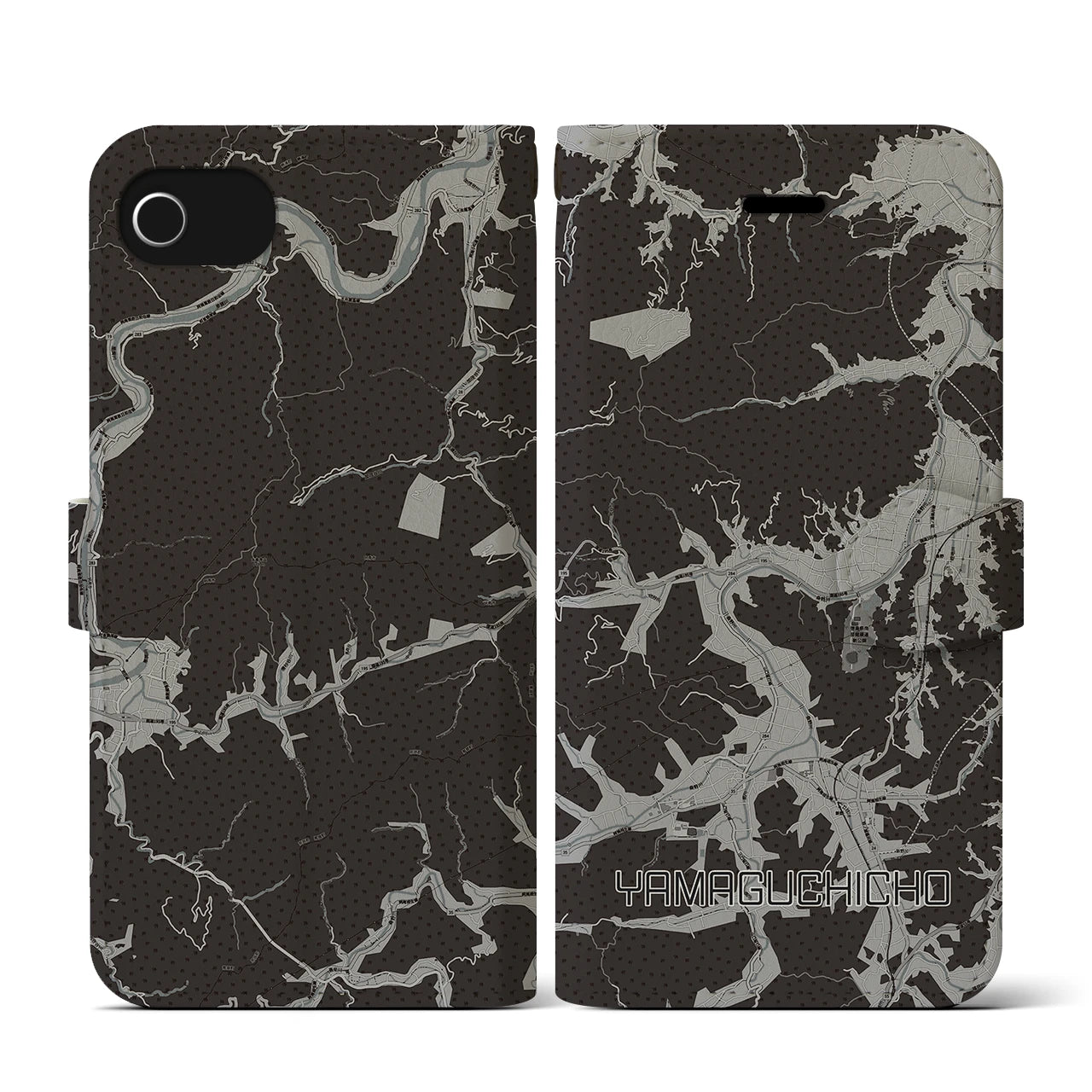 【山口町(徳島県)】地図柄iPhoneケース(手帳タイプ)