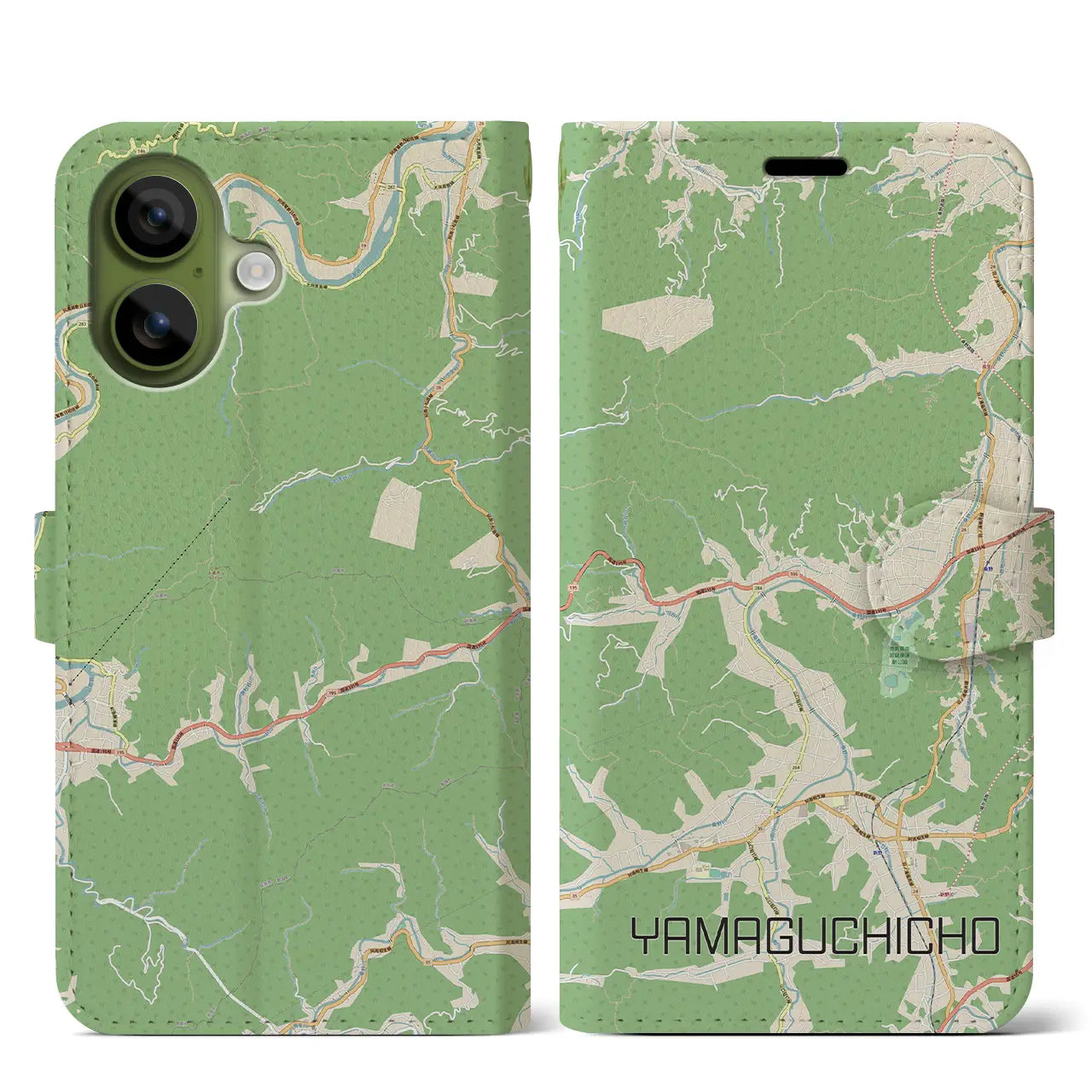 【山口町(徳島県)】地図柄iPhoneケース(手帳タイプ)ナチュラル・iPhone 17 Pro Max 用