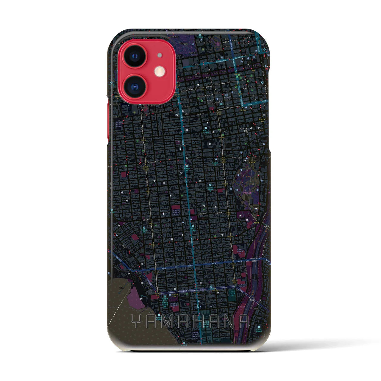 【山鼻(北海道)】地図柄iPhoneケース(バックカバータイプ)