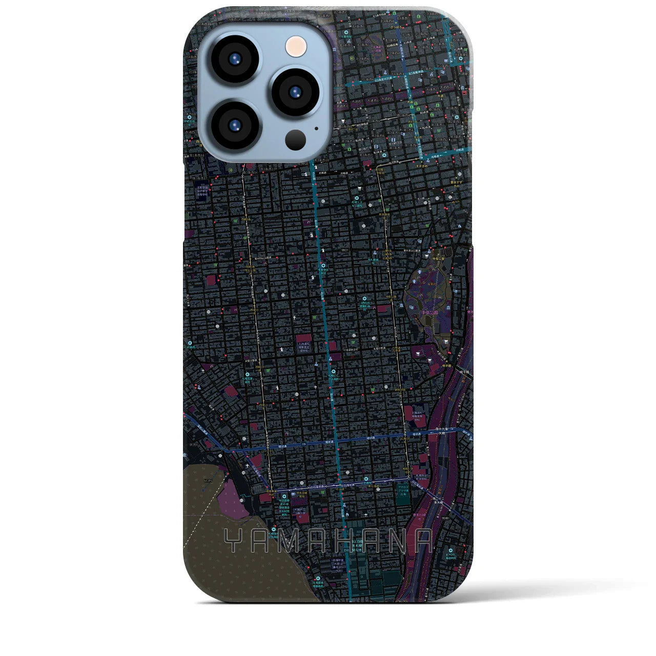 【山鼻(北海道)】地図柄iPhoneケース(バックカバータイプ)