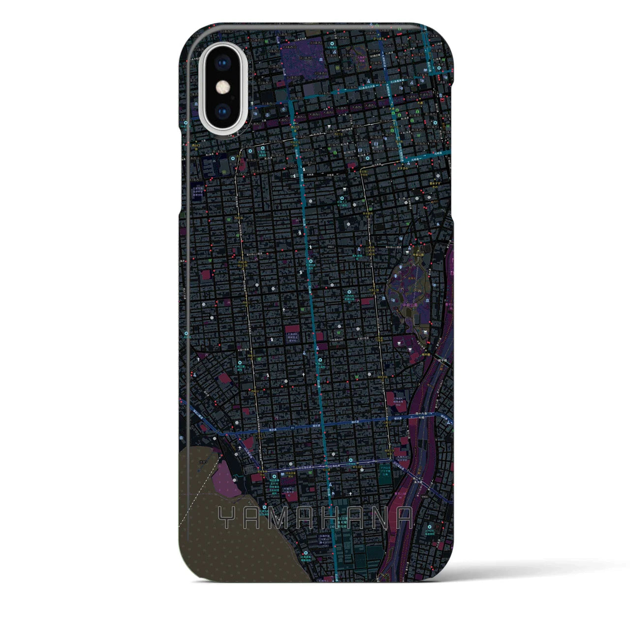 【山鼻(北海道)】地図柄iPhoneケース(バックカバータイプ)