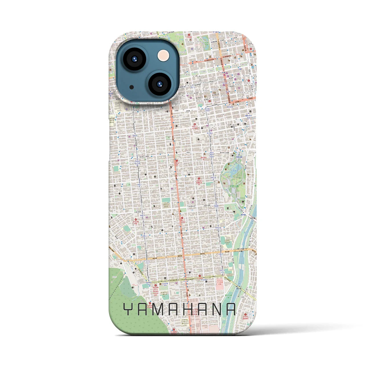 【山鼻(北海道)】地図柄iPhoneケース(バックカバータイプ)