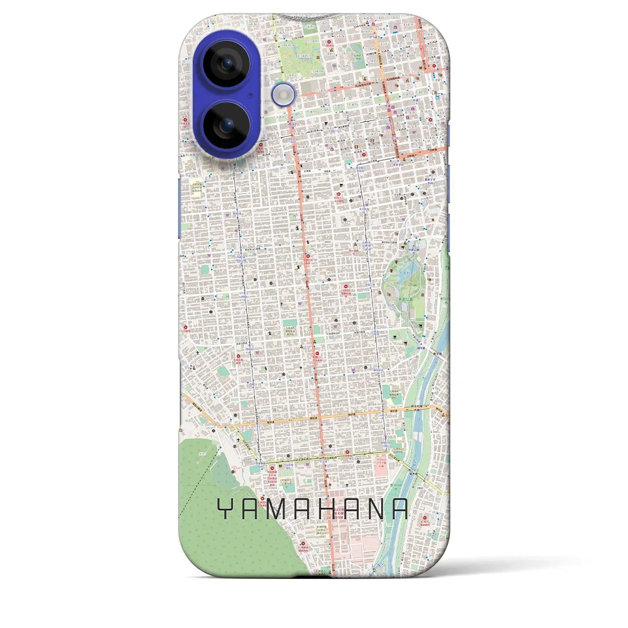 【山鼻(北海道)】地図柄iPhoneケース(バックカバータイプ)ナチュラル・iPhone 16 Pro Max 用