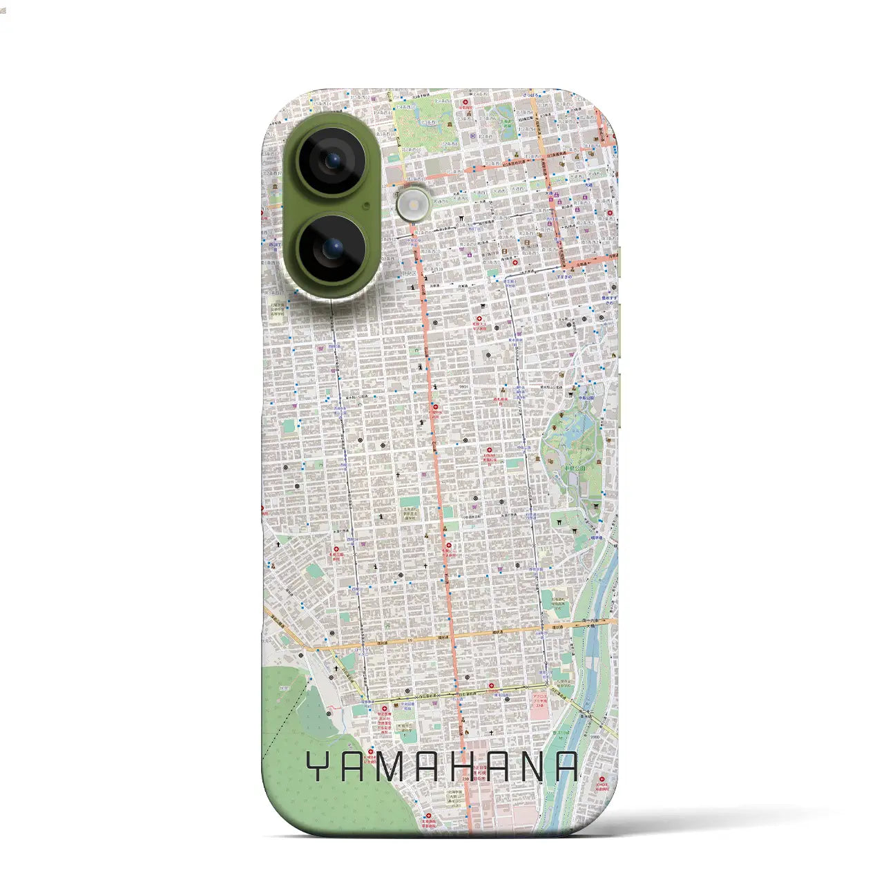 【山鼻(北海道)】地図柄iPhoneケース(バックカバータイプ)ブラック・iPhone 17 Pro Max 用