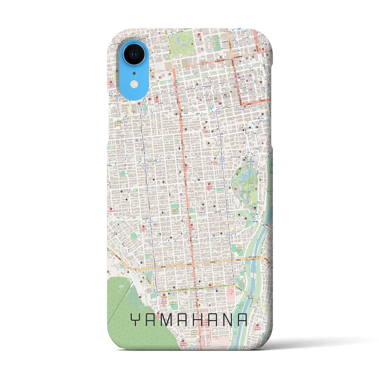 【山鼻(北海道)】地図柄iPhoneケース(バックカバータイプ)