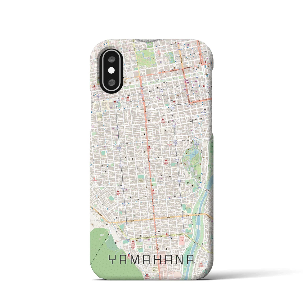 【山鼻(北海道)】地図柄iPhoneケース(バックカバータイプ)