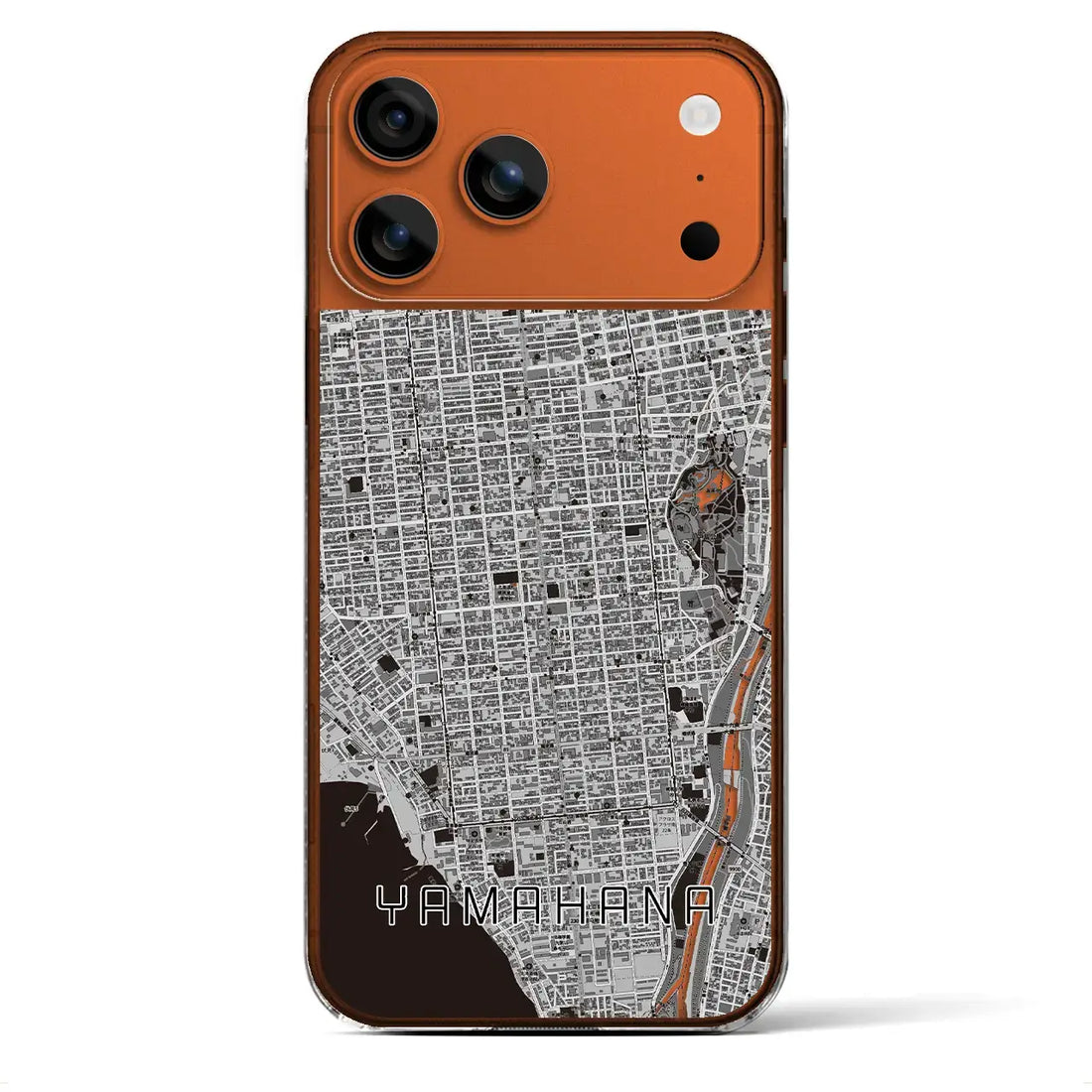 【山鼻(北海道)】地図柄iPhoneケース(クリアタイプ)