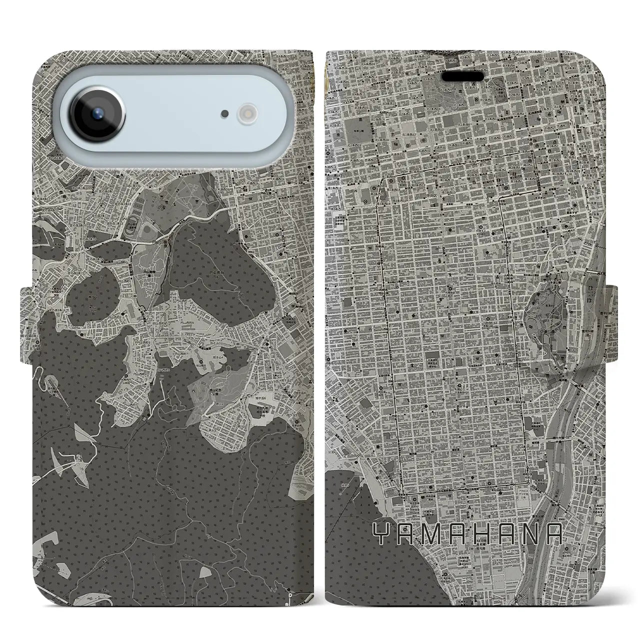 【山鼻(北海道)】地図柄iPhoneケース(手帳タイプ)