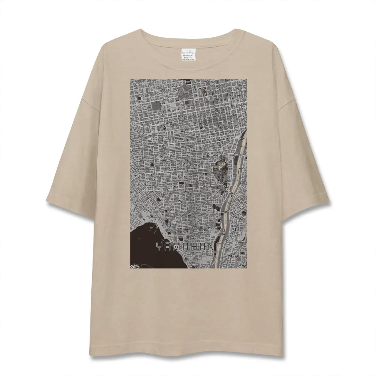 【山鼻(北海道)】地図柄ビッグシルエットTシャツ