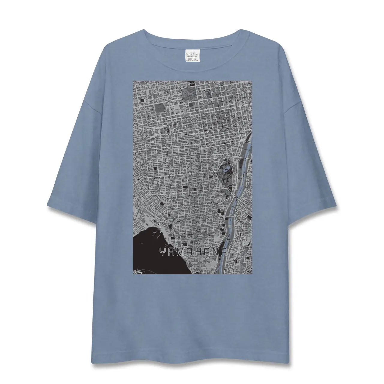 【山鼻(北海道)】地図柄ビッグシルエットTシャツ