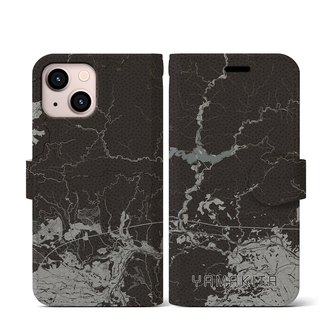 【山北(神奈川県)】地図柄iPhoneケース(手帳タイプ)