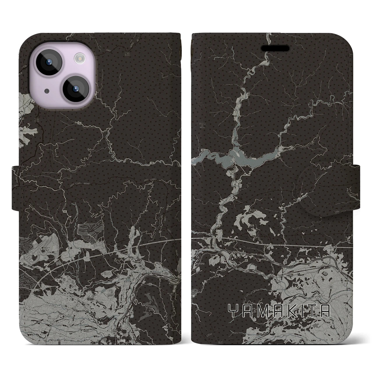 【山北(神奈川県)】地図柄iPhoneケース(手帳タイプ)