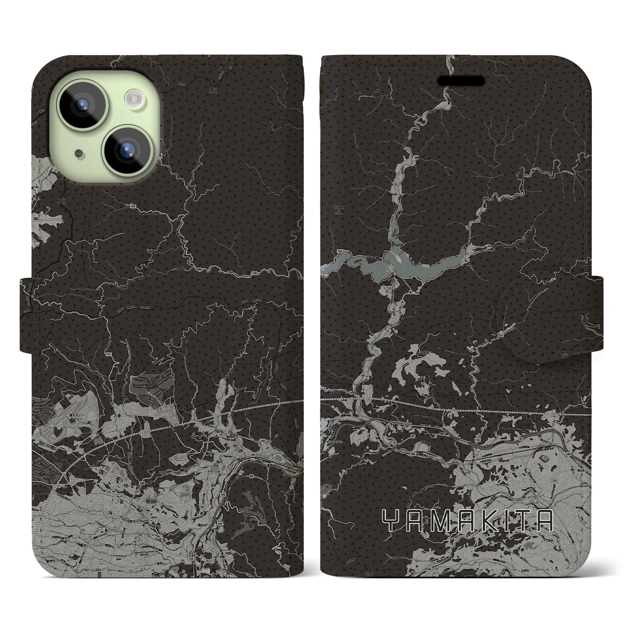 【山北(神奈川県)】地図柄iPhoneケース(手帳タイプ)